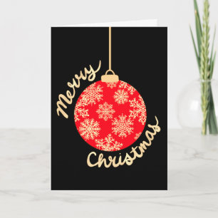 Red and Gold Christmas Ornament Holiday  Card