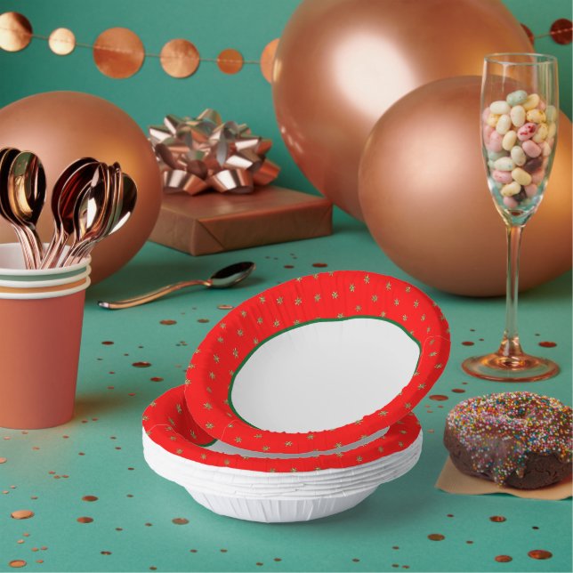 Red and Gold Christmas Paper Plate (Multi)