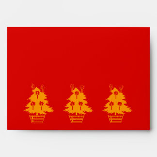 red and gold christmas tree graphic design envelope