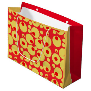 Red and gold circles gift bag