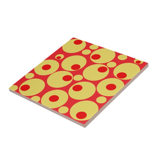 Red and Gold Circles Tile (Side)