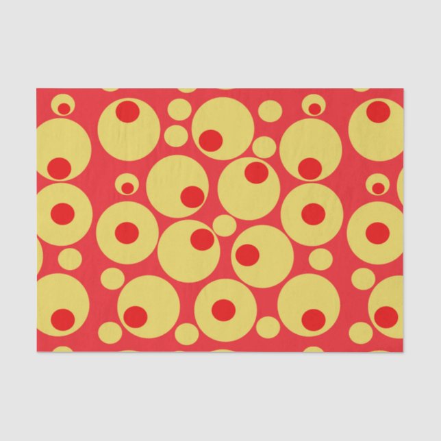 Red and Gold Circles tissue paper (Front)