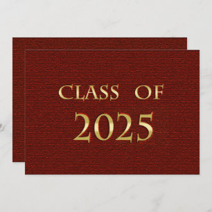 Red and Gold Class of 2025 Graduation Party Card