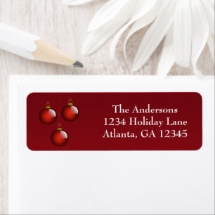 Red and Gold Deep Burgundy Return Address