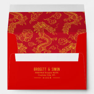 Red and Gold Dragon   Red Style Pre-Addressed Envelope