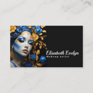 Red and Gold Elegance: A Portrait of Beauty h6 Business Card