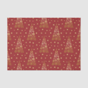 Red and Gold Elegant Christmas Tree Tissue Paper