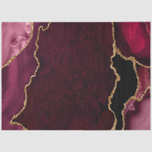 Red and Gold Faux Glitter Agate Tissue Paper