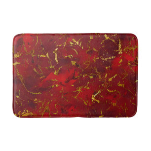 Red and Gold Flecks Bath Mat