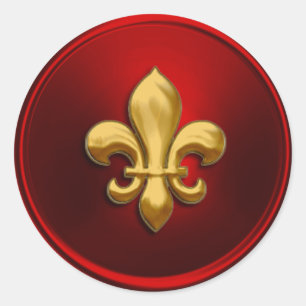 Red and Gold Fleur de Lis Envelope Seal