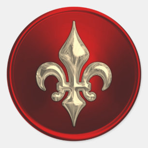 Red and Gold Fleur de Lis Envelope Seal