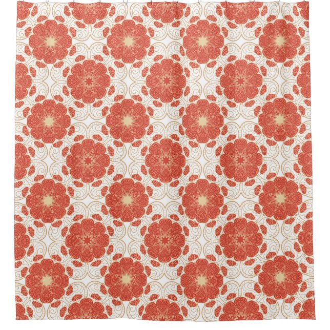 Red And Gold Floral Lace Pattern (Front)