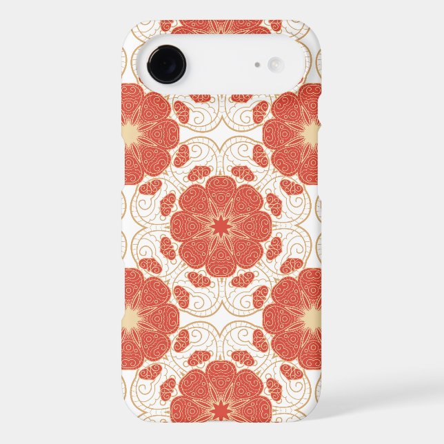Red And Gold Floral Lace Pattern Case-Mate Samsung Galaxy Case (Back)