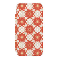 Red And Gold Floral Lace Pattern