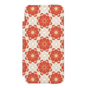 Red And Gold Floral Lace Pattern Incipio Watson™ iPhone 5 Wallet Case