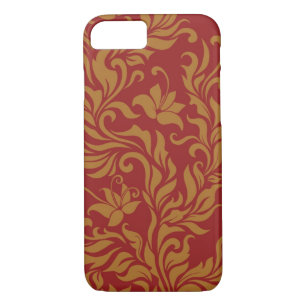 Red and Gold Floral Pattern Case-Mate iPhone Case