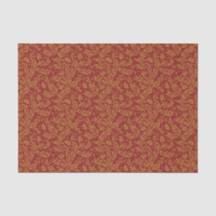 Red and Gold Floral Pattern Tissue Paper