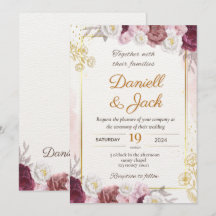 Red and gold floral weeding