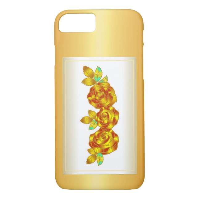Red and Gold Flower Design Gift Case-Mate iPhone Case (Back)