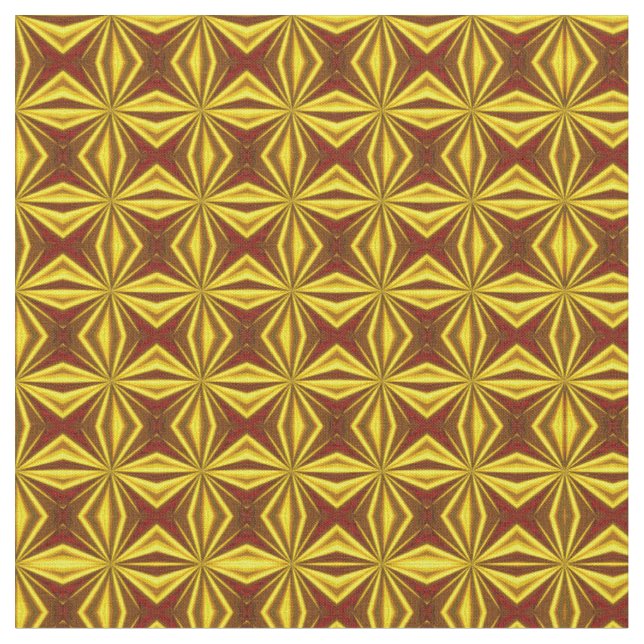 Red and Gold Foil Effect Checked Pattern Fabric (Close Up)