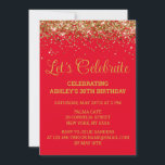 Red and Gold Glitter 30th Birthday Let's Celebrate Invitation<br><div class="desc">Red and Gold Glitter Invite,  30th Birthday Party invitation Thirty,  Let's celebrate digital Any Age,  Instant download Forty Fifty Sixty,  Personalized 21st 40th 50th 60th,  Elegant Milestone template Sweet 16,  Custom 18th Glam Golden Confetti,  Adult Calligraphy Modern Stylish script,  Chic trendy simple for her,  Bling 16th quinceanera 15th celebration</div>