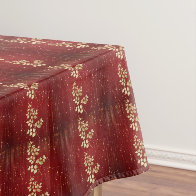 Red and Gold Glitter Tablecloth (In Situ)