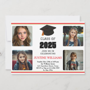 Red and Gold Graduation Invitation