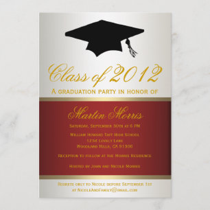 Red and Gold Graduation Invitation