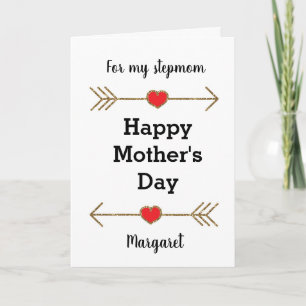 Red and Gold Happy Mother's Day Stepmon Card