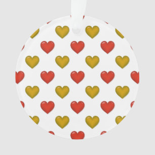 Red and Gold heart pattern Ornament