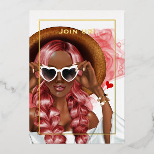 Red and Gold Ink Bachelorette Party