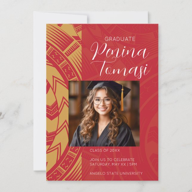 Red and Gold Invitation (Front)