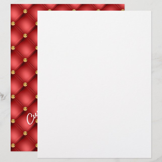 Red and Gold Letterhead Personalized Text (Front/Back)