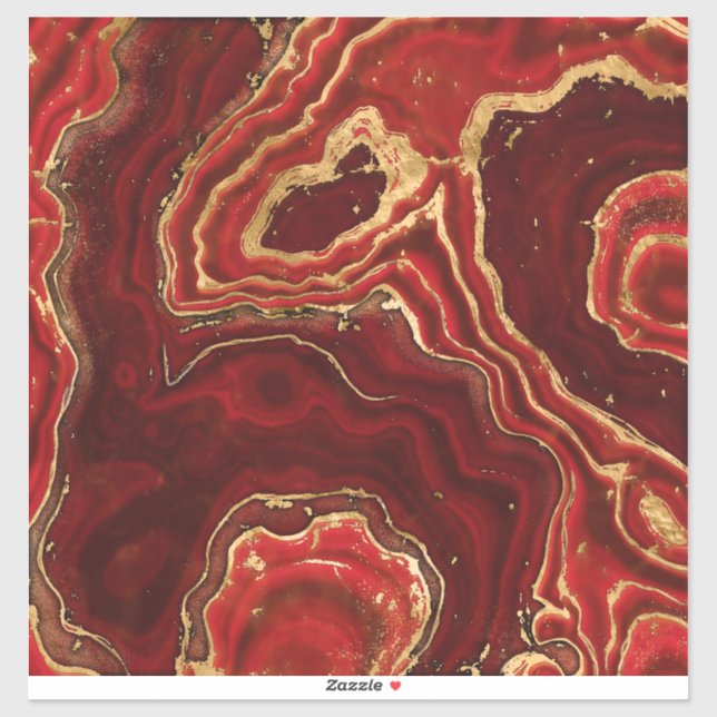 Red and gold Liquid Marble Abstract (Sheet)