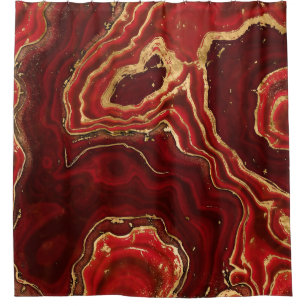 Red and gold Liquid Marble Abstract