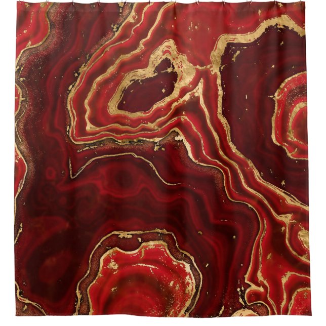 Red and gold Liquid Marble Abstract (Front)