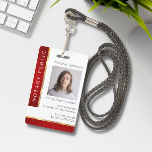 Red and Gold Loan Signing Agent Badge
