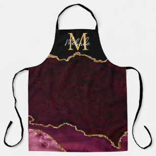 Red and Gold Marble Agate Apron