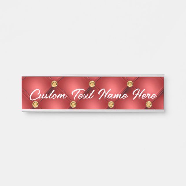 Red and Gold Name Door Sign Personalized (Front)