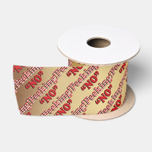 Red and Gold No Peeking Christmas Satin Ribbon