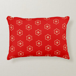 Red and Gold Ornamental Design Accent Pillow