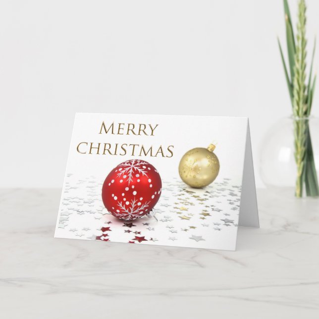 Red and Gold Ornaments Card (Front)