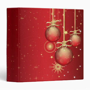 red and gold ornaments notebook binder