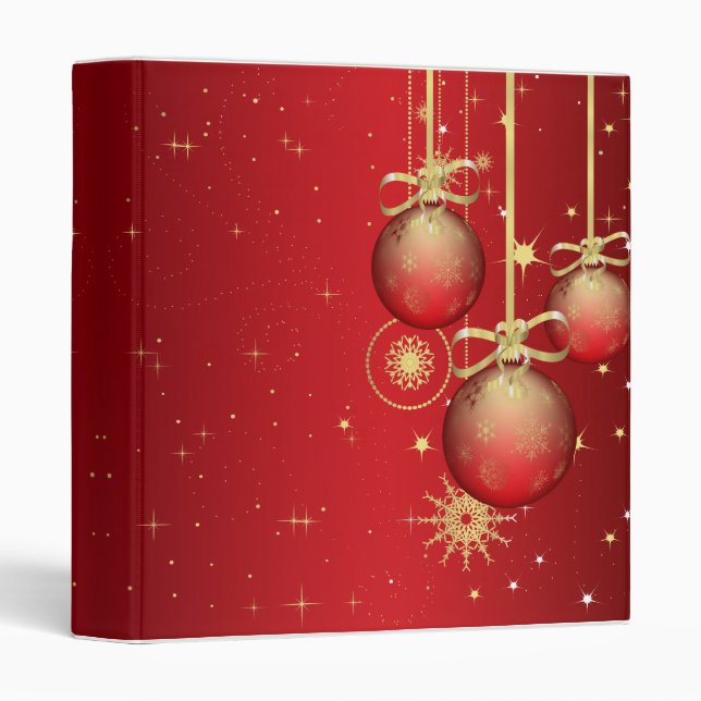 red and gold ornaments notebook binder (Front/Spine)