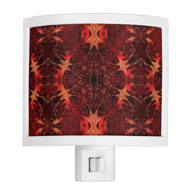Red and Gold Pattern Night Light (Front)