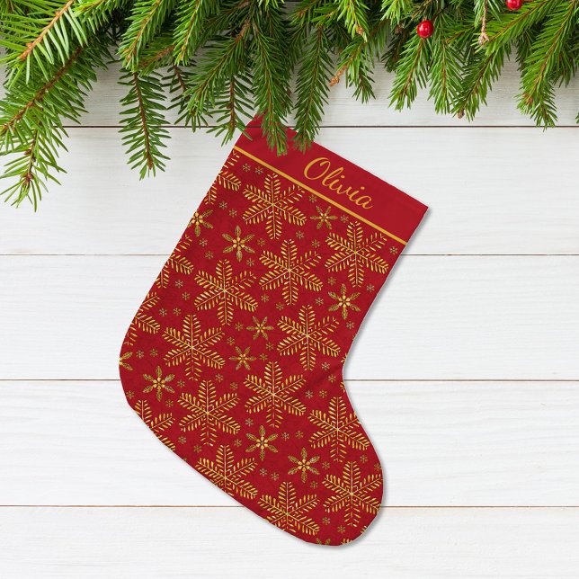 Red and Gold Personalized Large Christmas Stocking (Creator Uploaded)