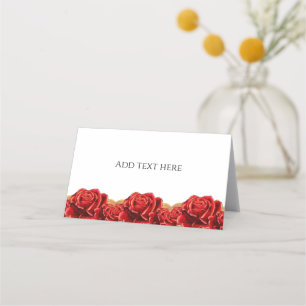 Red and Gold Rose Place Card