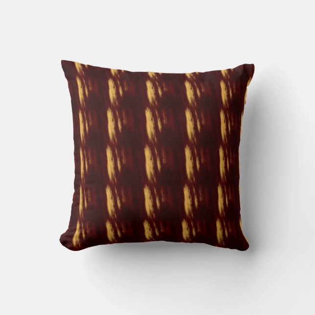 Red and Gold Smears Throw Pillow (Front)