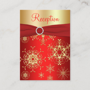 Red and Gold Snowflakes Enclosure Card
