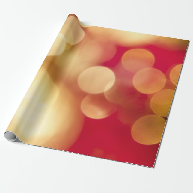 Red and Gold Sparkles Wrapping Paper (Unrolled)